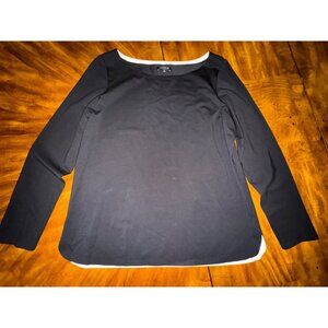 Lafayette 148 Black Long Sleeve Womens Shirt Small Stretch - Large